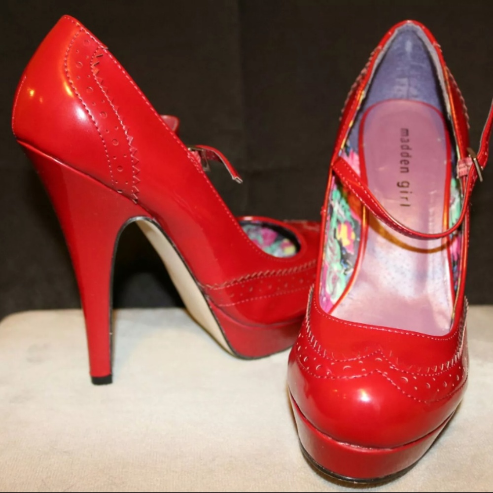 Madden Girl red high heels